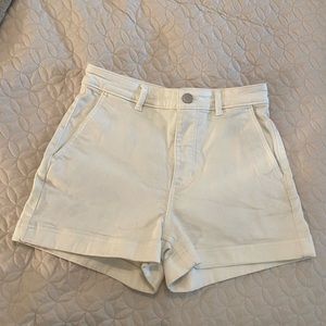 Everlane white jean shorts